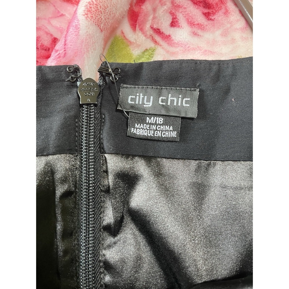 City Chic Skirt Women M/18 Black Skirt Work Wear Cocktail Casual ♥️3/25 - Picture 5 of 6